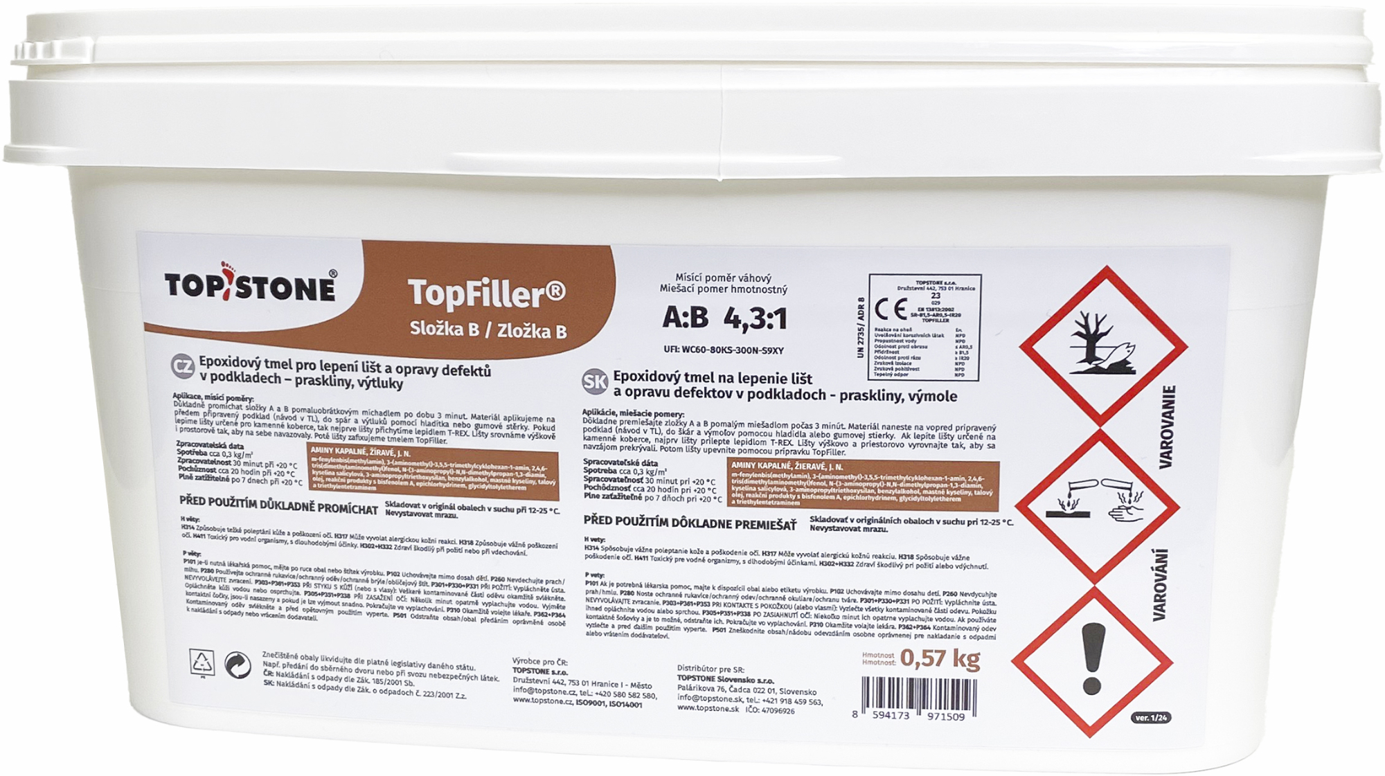 Tmel výplňový TopStone TopFiller 3 kg