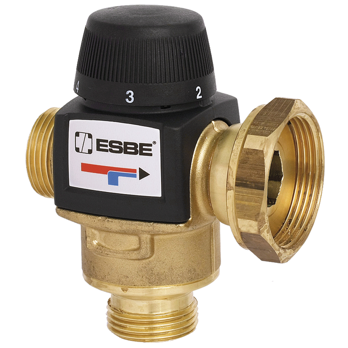 Ventil termostatický směšovacíESBE VTA 577, 6/4×1", 20 – 55 °C, Kvs 4,5 m3/hod