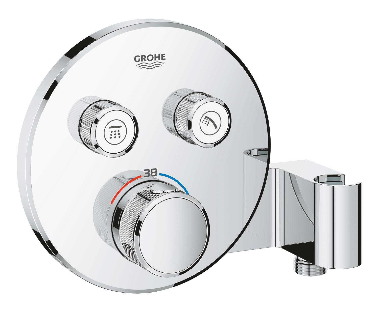 Díl nadomítkový Grohe Grohtherm SmartControl s 2 ventily s držákem chrom 29120000