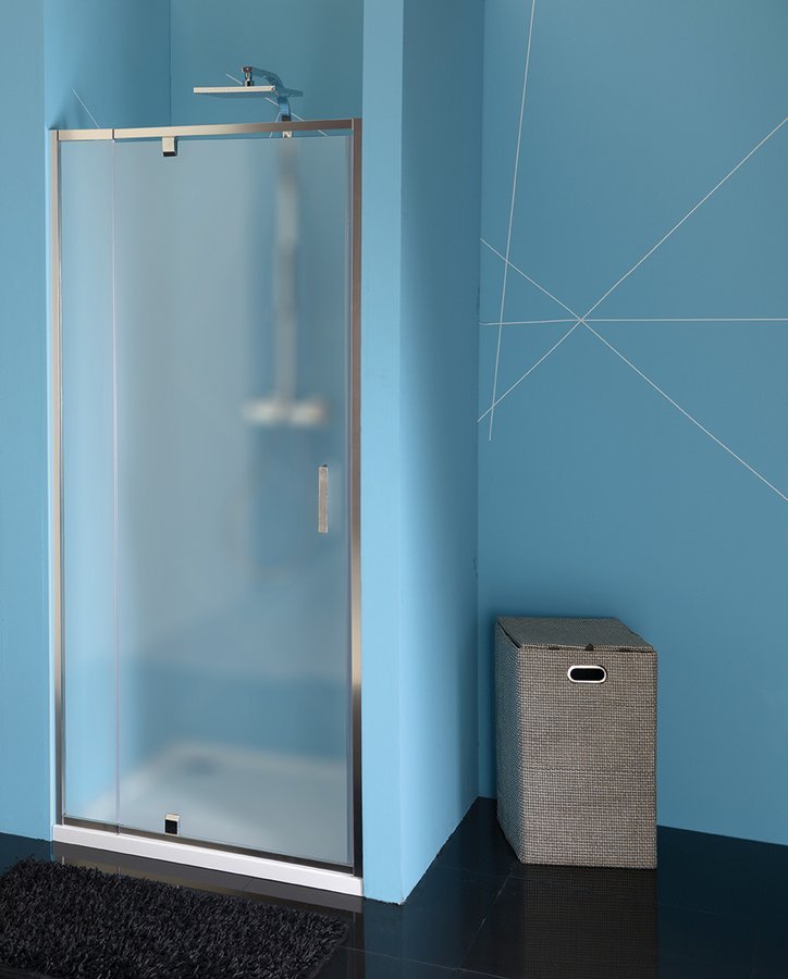 Dveře sprchové Polysan Easy 760–900 mm leštěný hliník/brick sklo