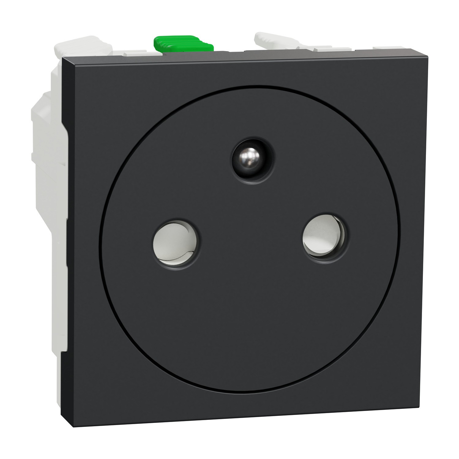 Zásuvka 230 V jednonásobná skrytá Schneider Electric Unica Nová 2 moduly antracit