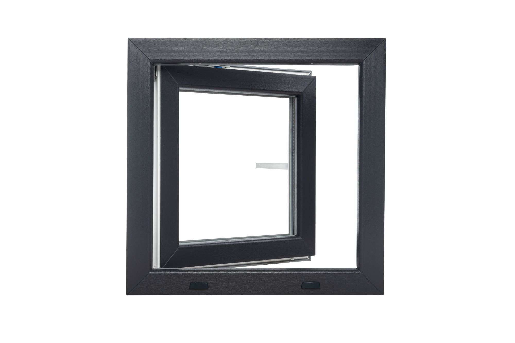 Levně Okno plastové BRAVO OS1 RAL 7016/bílá pravé 600×600 mm