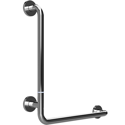 Držadlo nástěnné opěrné Bemeta Help 680 mm levé s krytkou, skládané nerez lesklý