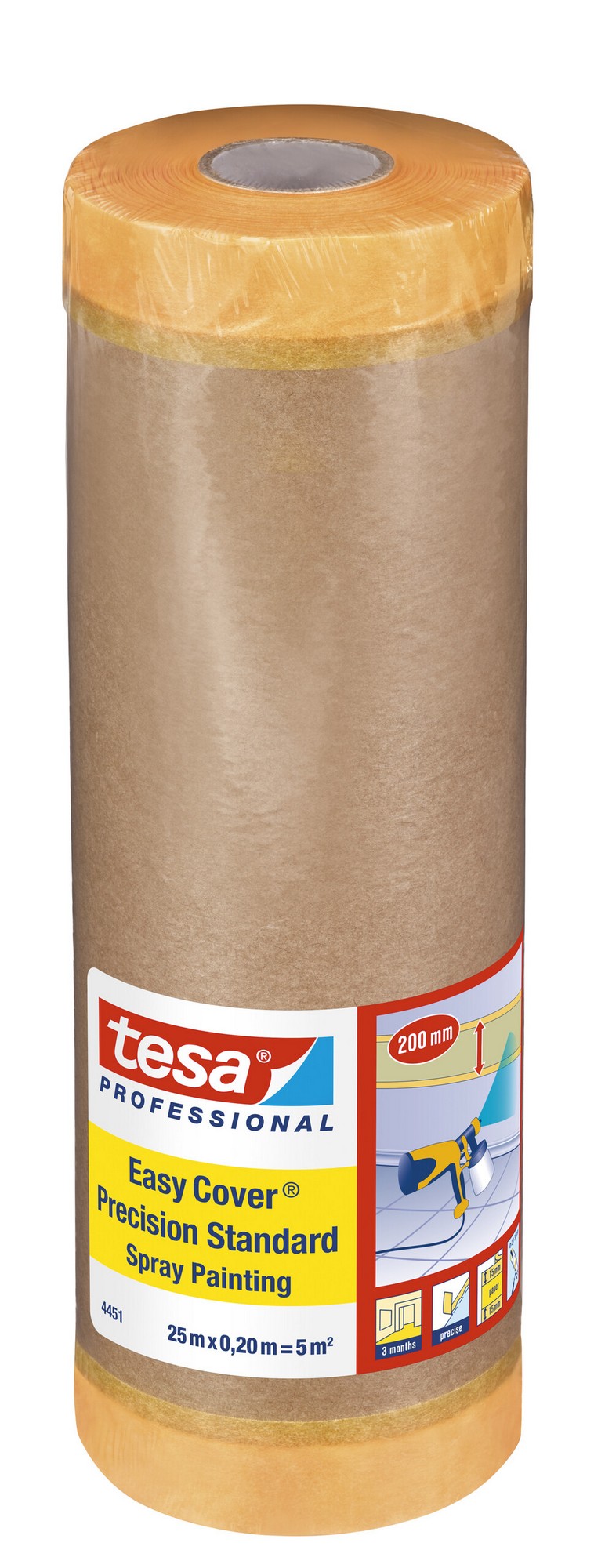 Papír zakrývací Tesa 4451 0,2 m/25 m s dvěma páskami