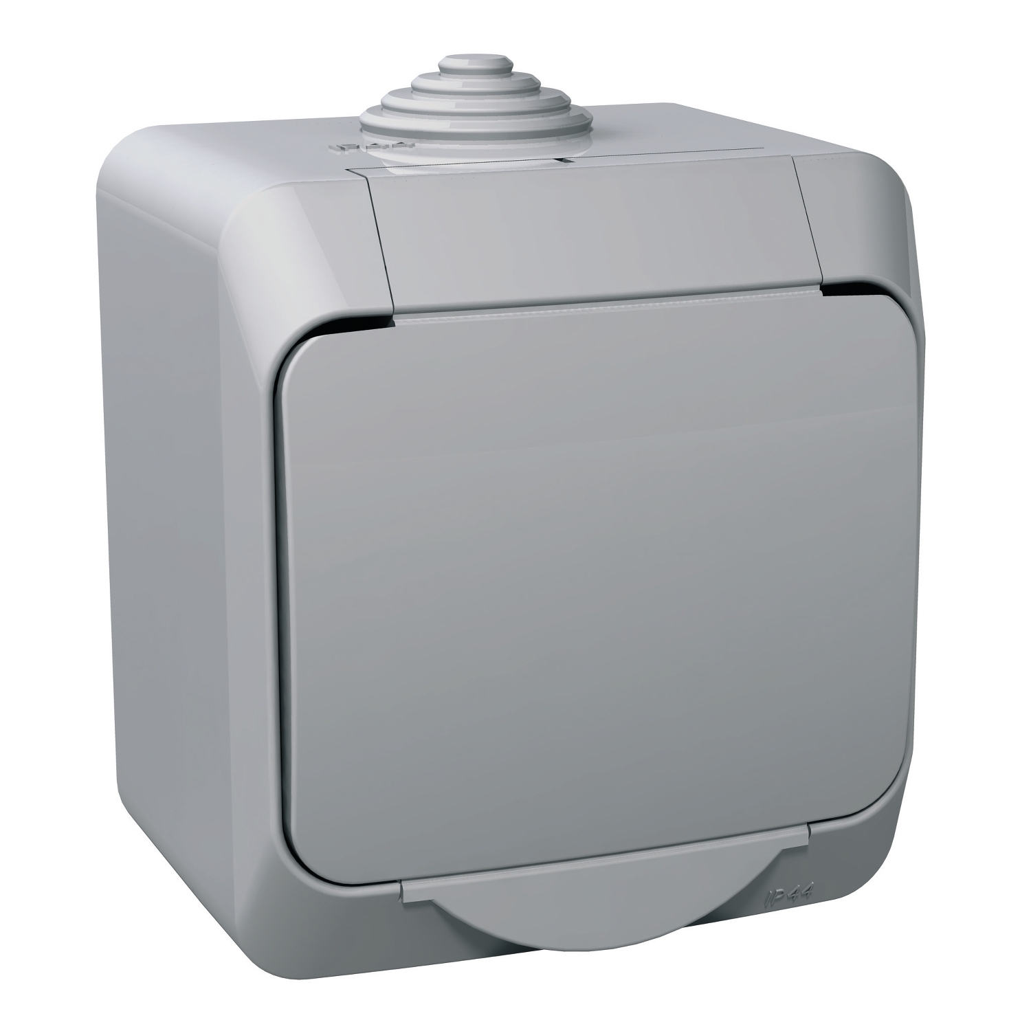 Zásuvka 230 V jednonásobná kompletní Schneider Cedar Plus IP 44 šedá