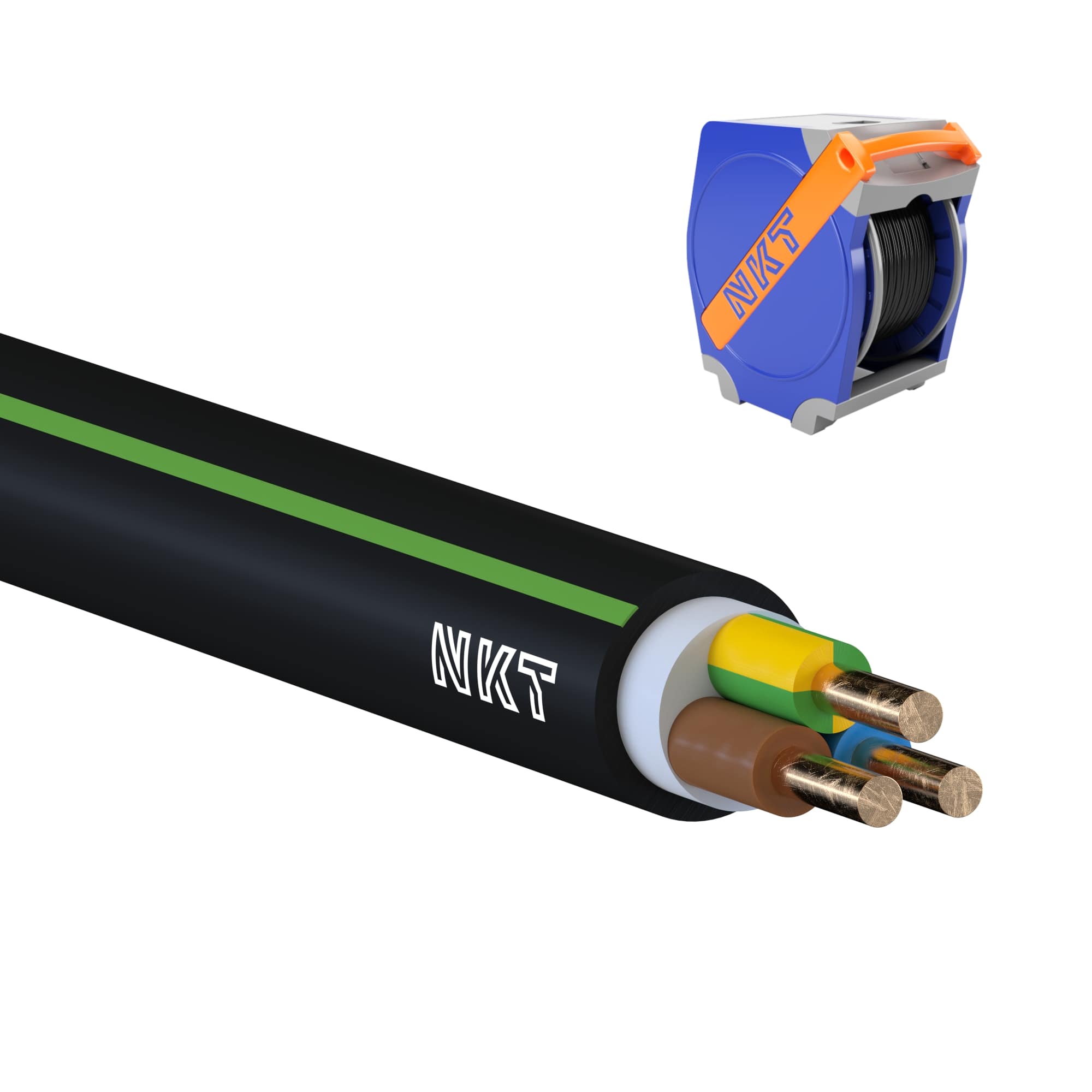 Kabel NKT CYKY-J 3× 2,5 RE 500 m/Qaddy box