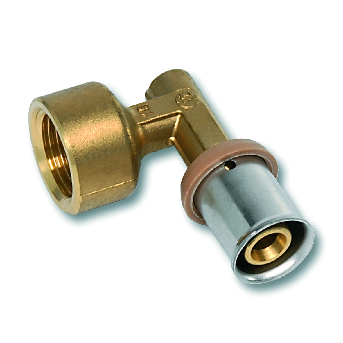 Koleno 90° Sanha 3fit-Press 16×1/2" vnitřní závit