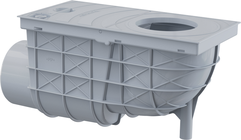 Lapač střešních splavenin DEK DN 100 boční - šedá