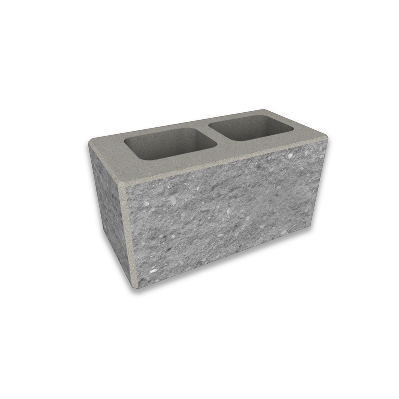 CS-BETON Tvárnice plotová štípaná CS Blok 20 rohová šedá 200×400×200 mm