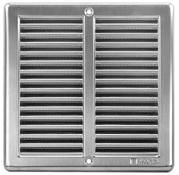 Mřížka větrací se sítí HACO NVM 200×200 mm nerez