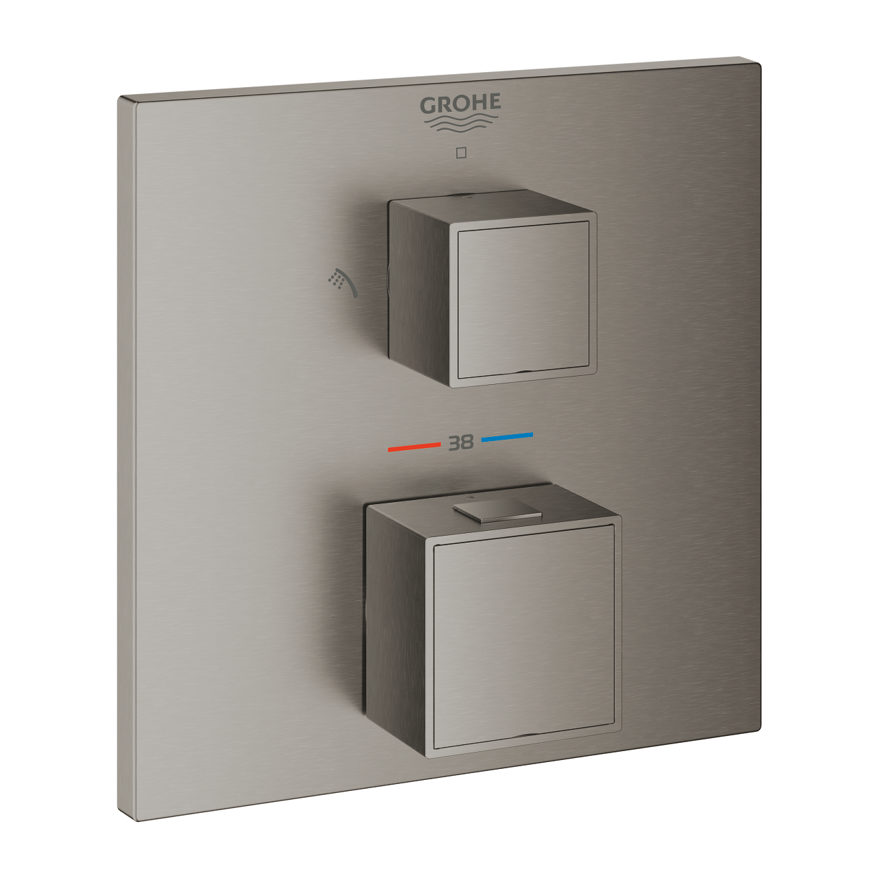 Díl nadomítkový Grohe Grohtherm Cube kartáčovaný Hard Graphite s přepínačem 24154AL0