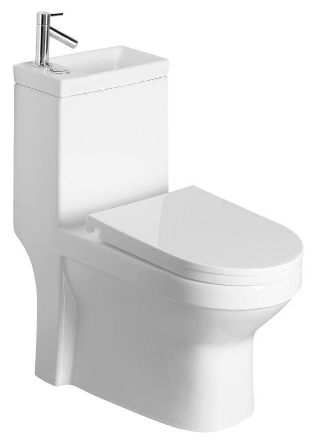 Levně WC kombinované Aqualine Hygie variabilní odpad s umývátkem