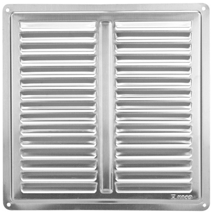Mřížka větrací s krytkou HACO NVM K 200×200 mm nerez