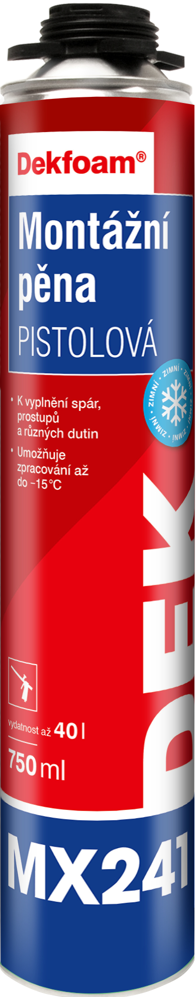 Pěna montážní DEKFOAM MX241 zimní pistolová 750 ml