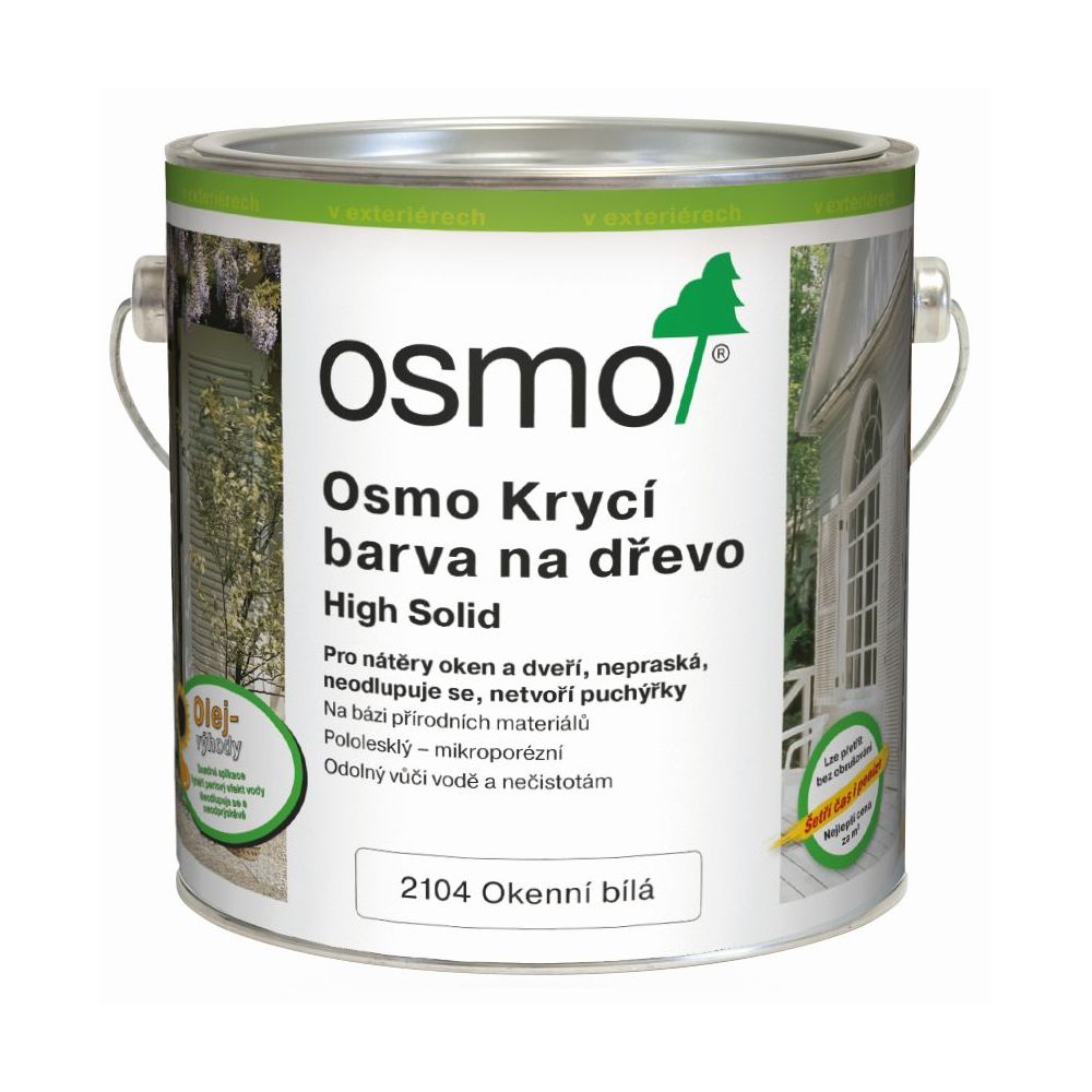 Barva krycí na dřevo Osmo 2104 bílá na okna 2,5 l