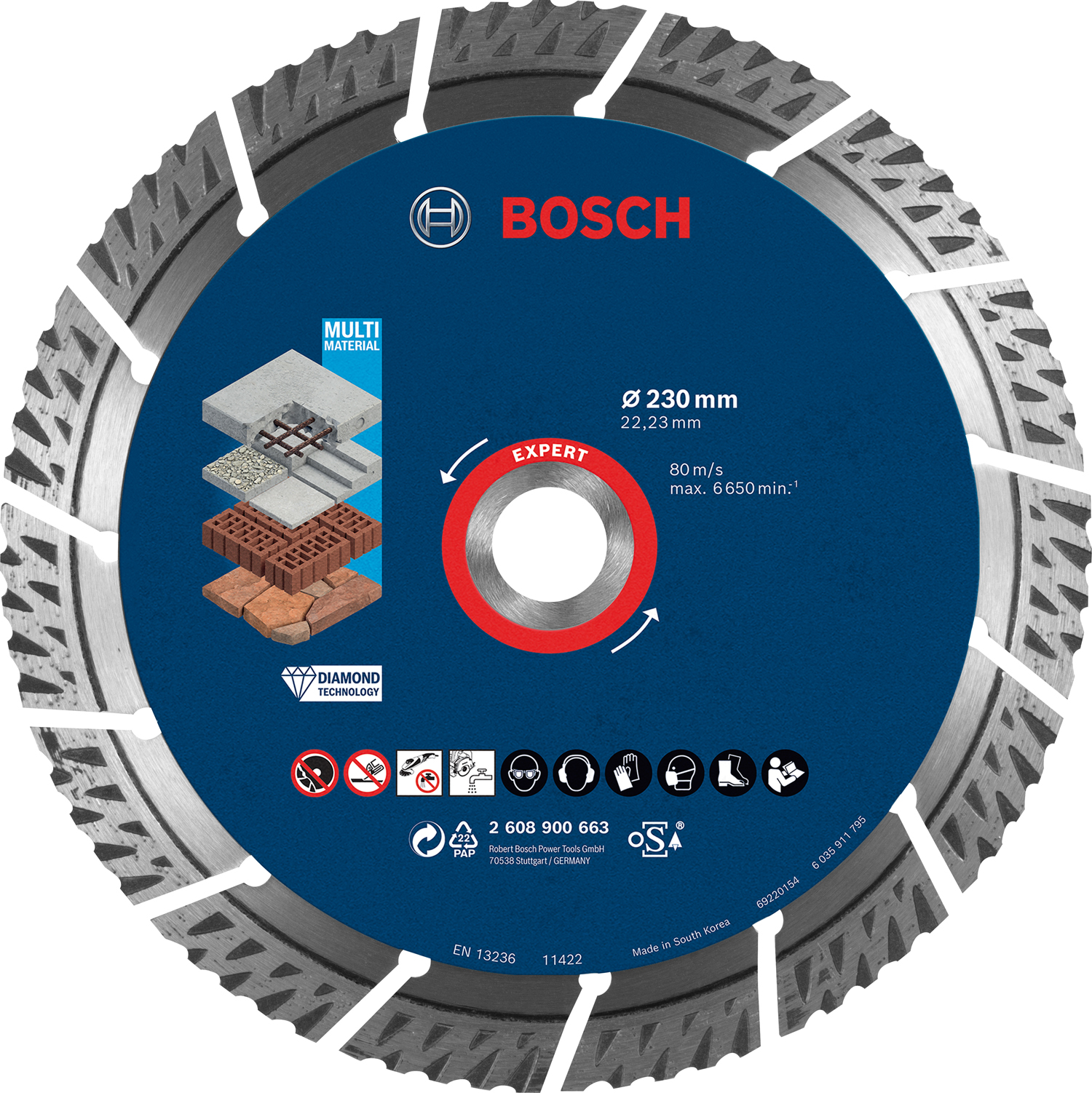 Kotouč DIA Bosch EXPERT MultiMaterial 230×22,23×2,4×15 mm