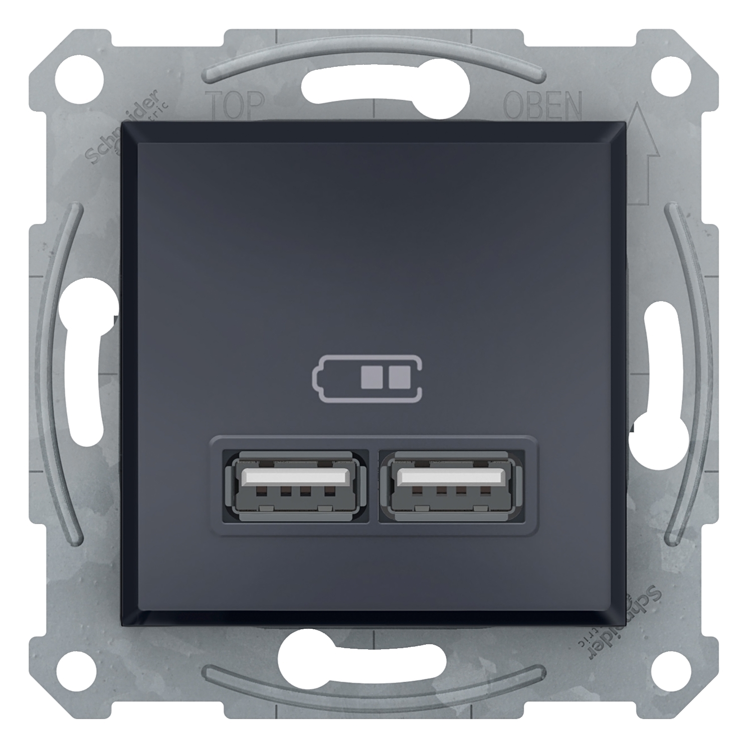 Zásuvka nabíjecí USB Schneider Electric Asfora 2× USB A antracit