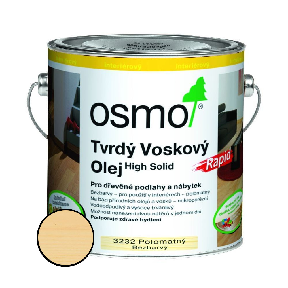 Olej tvrdý voskový Osmo Rapid 3232 bezbarvý 2,5 l