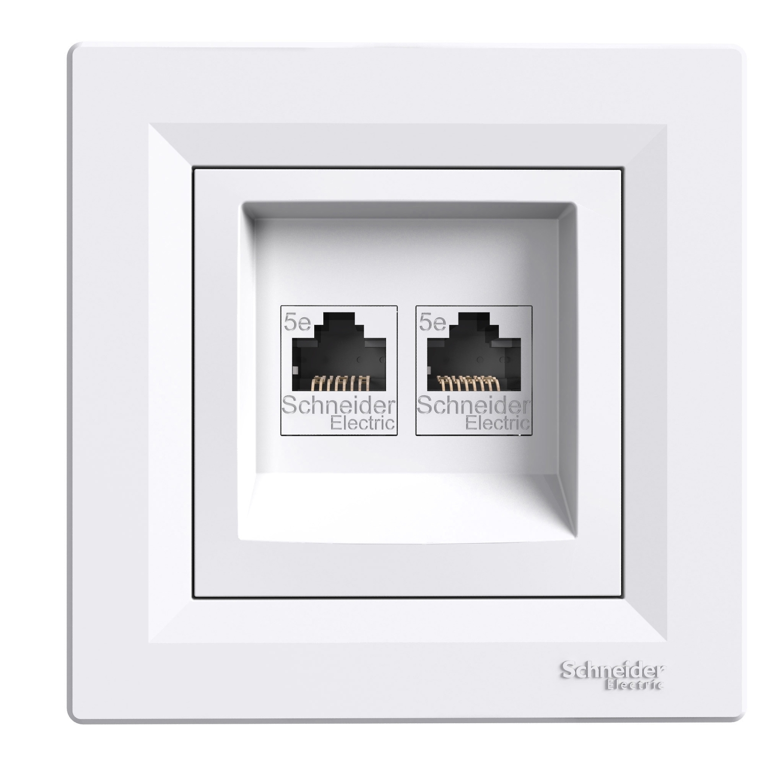 Zásuvka datová Schneider Asfora CAT5e 2× RJ45 UTP nestíněná bílá