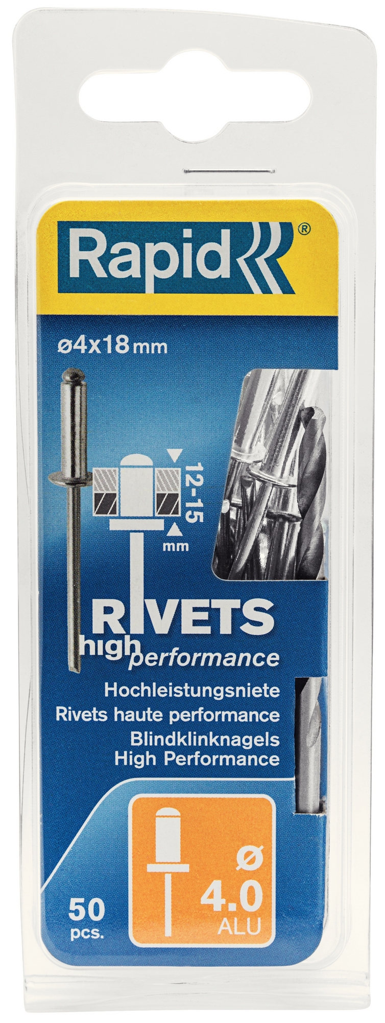 Nýty hliníkové Rapid High Performance 4×18 mm 50 ks