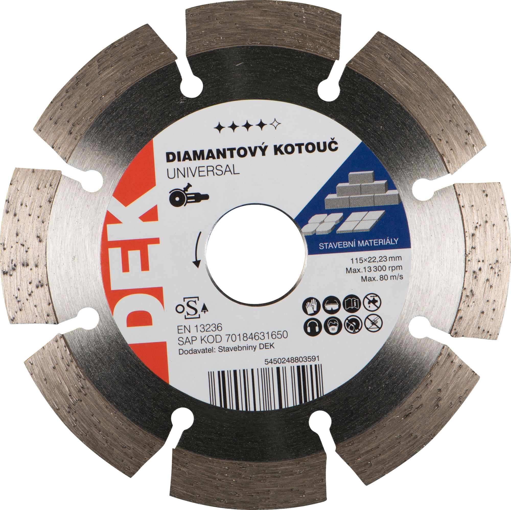 Kotouč řezný DIA DEK UNIVERSAL BLUE 115×22,23 mm