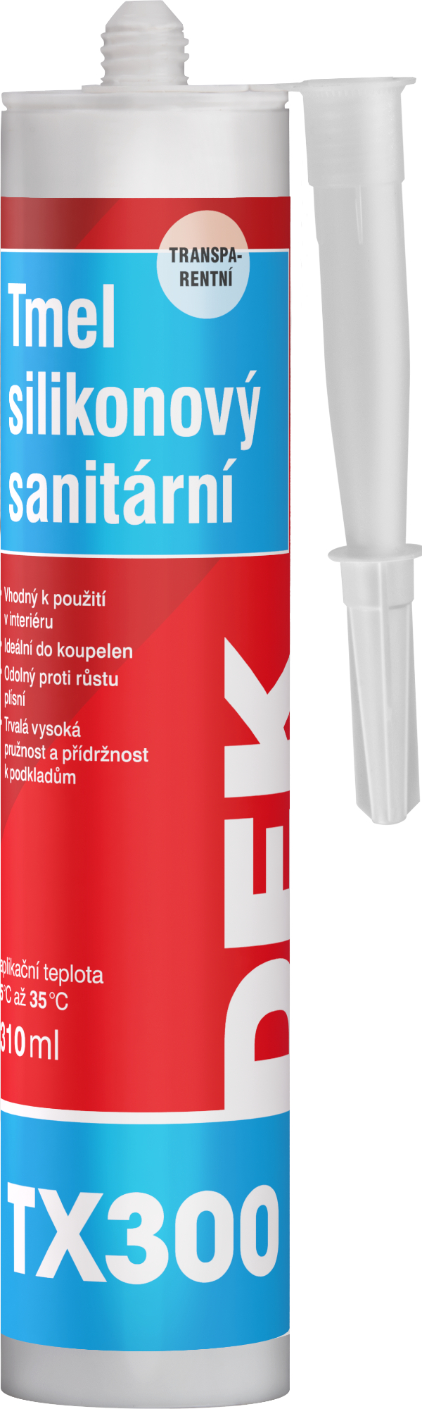 Tmel silikonový sanitární DEK TX300 transparentní 310 ml