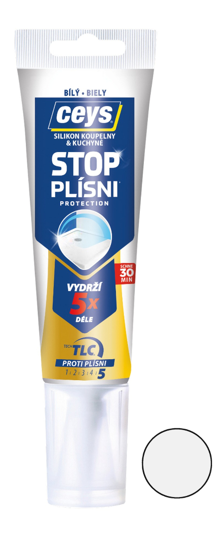 Silikon sanitární Ceys stop plísni bílý 125 ml