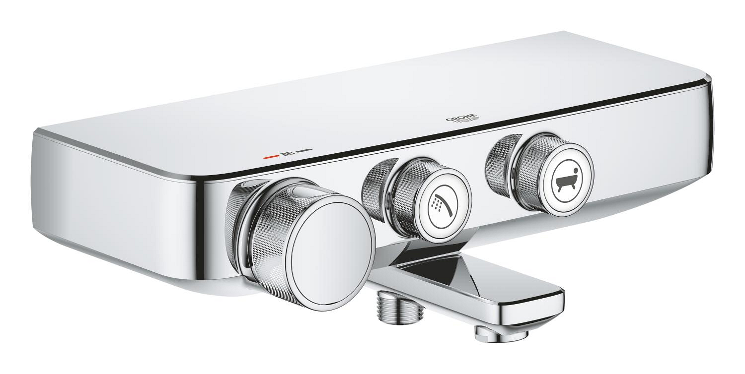 Baterie vanová termostatická Grohe Grohtherm SmartControl 150 mm chrom s přepínačem 34718000