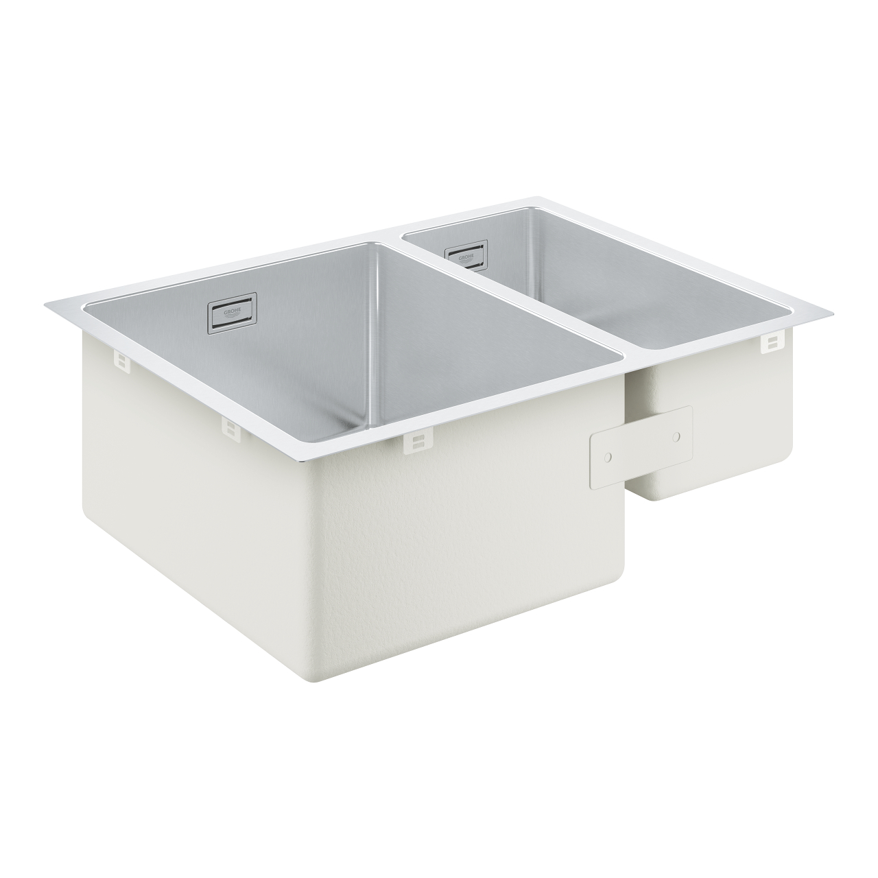 Dřez nerezový s vaničkou Grohe K700U 595×450 mm levý, kartáčovaná nerez 31577SD1