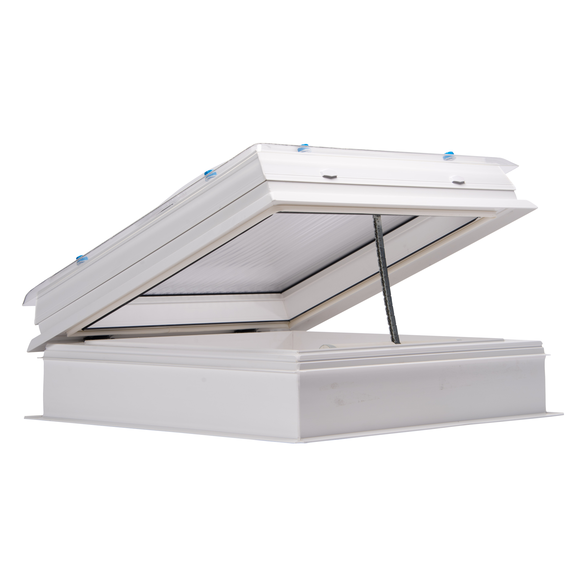 Světlík kopulový otevíravý DEKLIGHT BOX ACG OPE/EL kop/PC manžeta 15 cm 60×60 cm