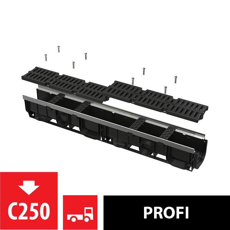 Žlab venkovní Alca AVZ103-R403 s kovovým rámem, rošt kompozitní C250