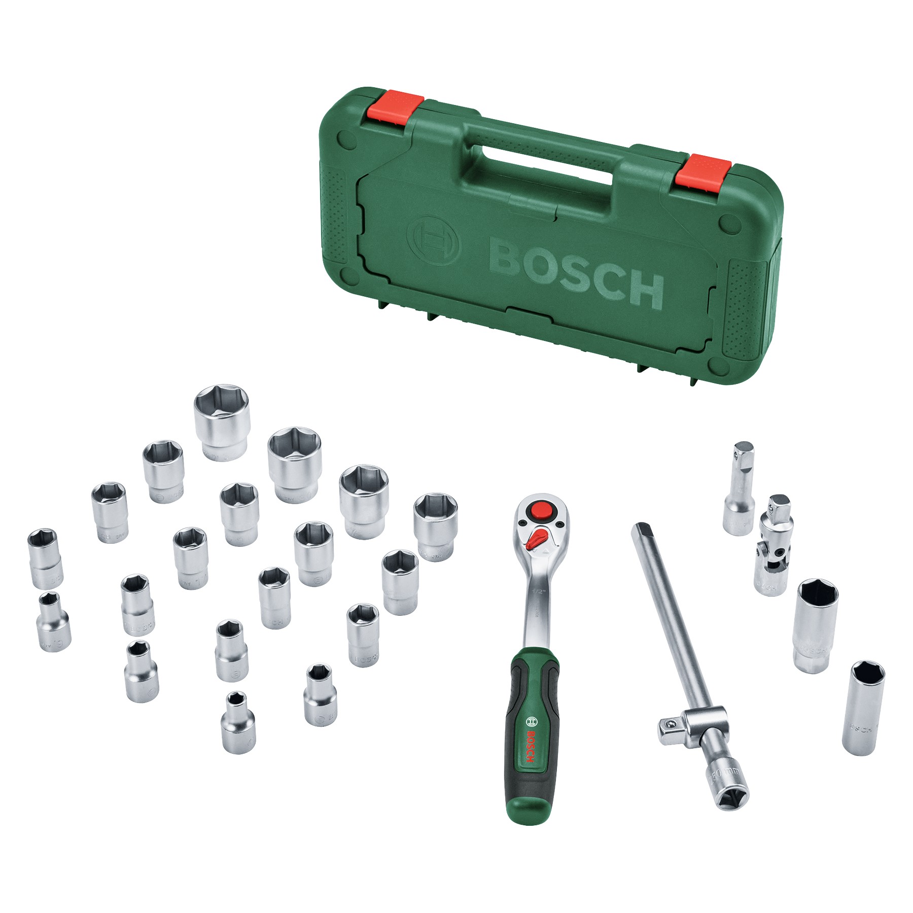 Sada hlavic s ráčnou Bosch 1/2" 25 ks