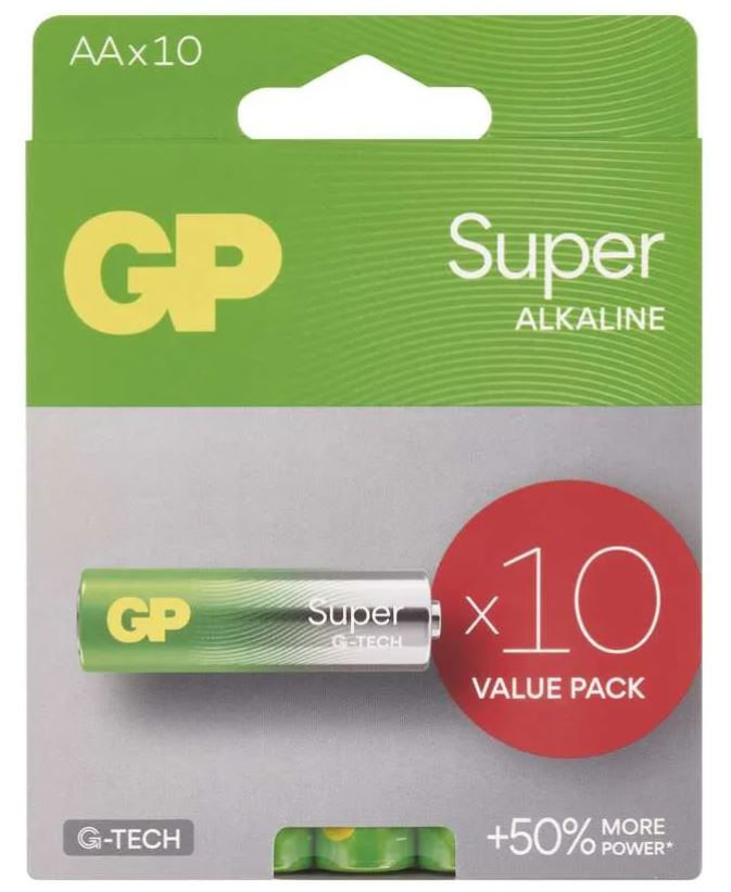 Alkalické baterie GP Super - AA, LR6, 1,5V, 10 ks