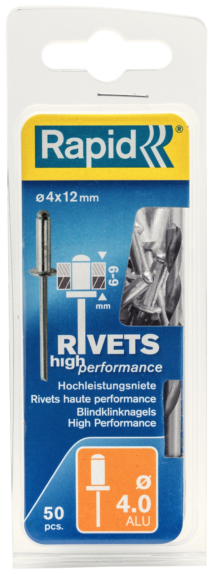 Nýty hliníkové Rapid High Performance 4×12 mm 50 ks