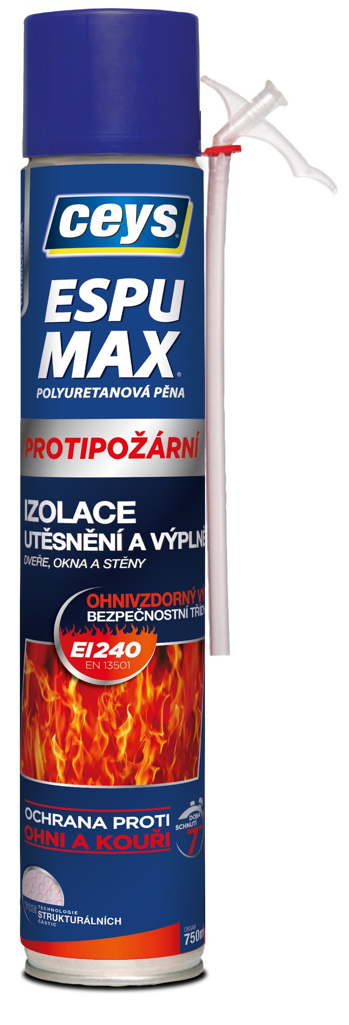 Pěna montážní protipožární Ceys ESPUMAX pistolová 750 ml