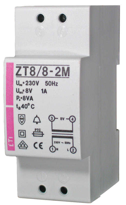 Transformátor zvonkový ETI ZT8/8-2M
