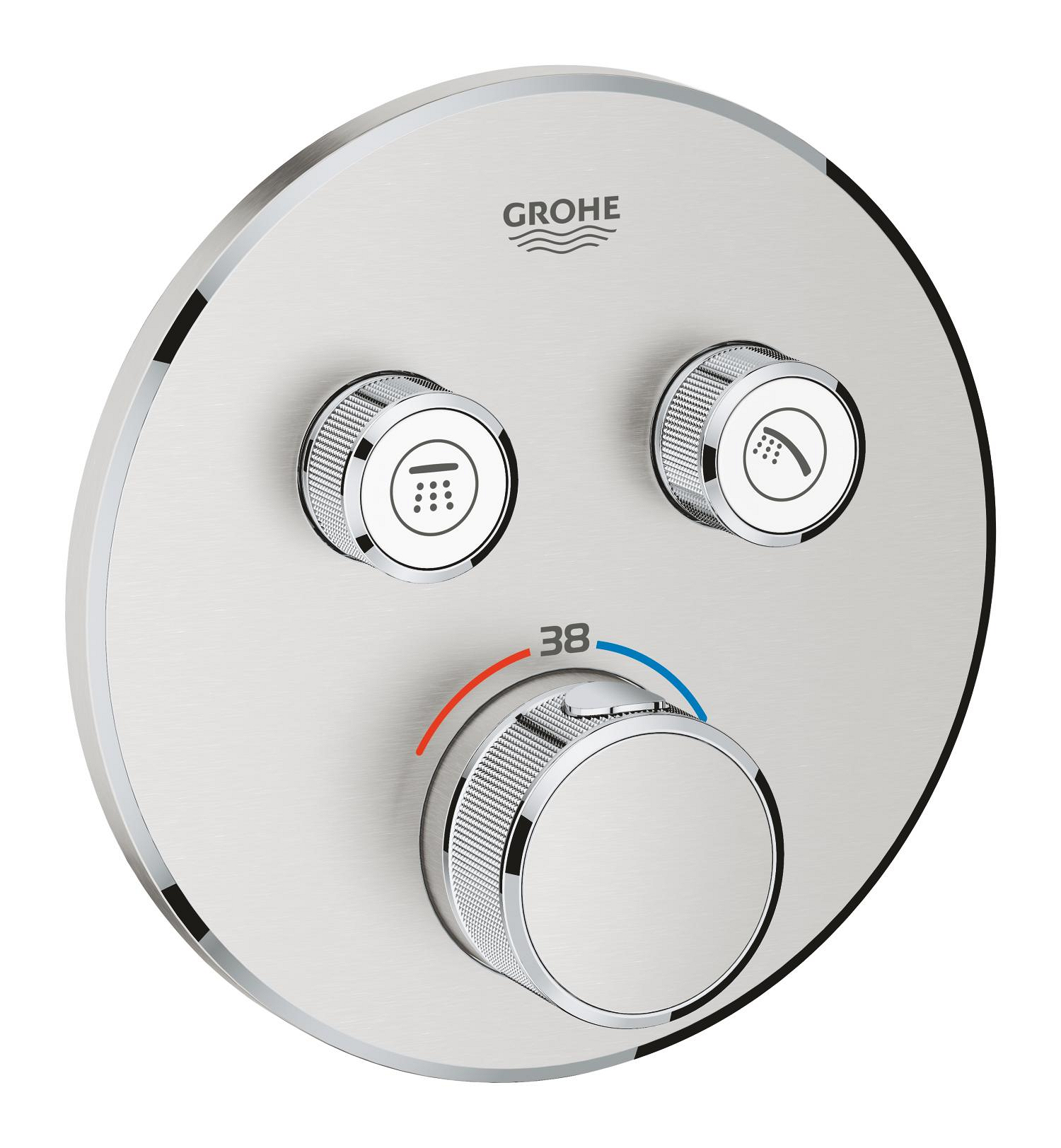 Díl nadomítkový Grohe Grohtherm SmartControl s 2 ventily SuperSteel 29119DC0