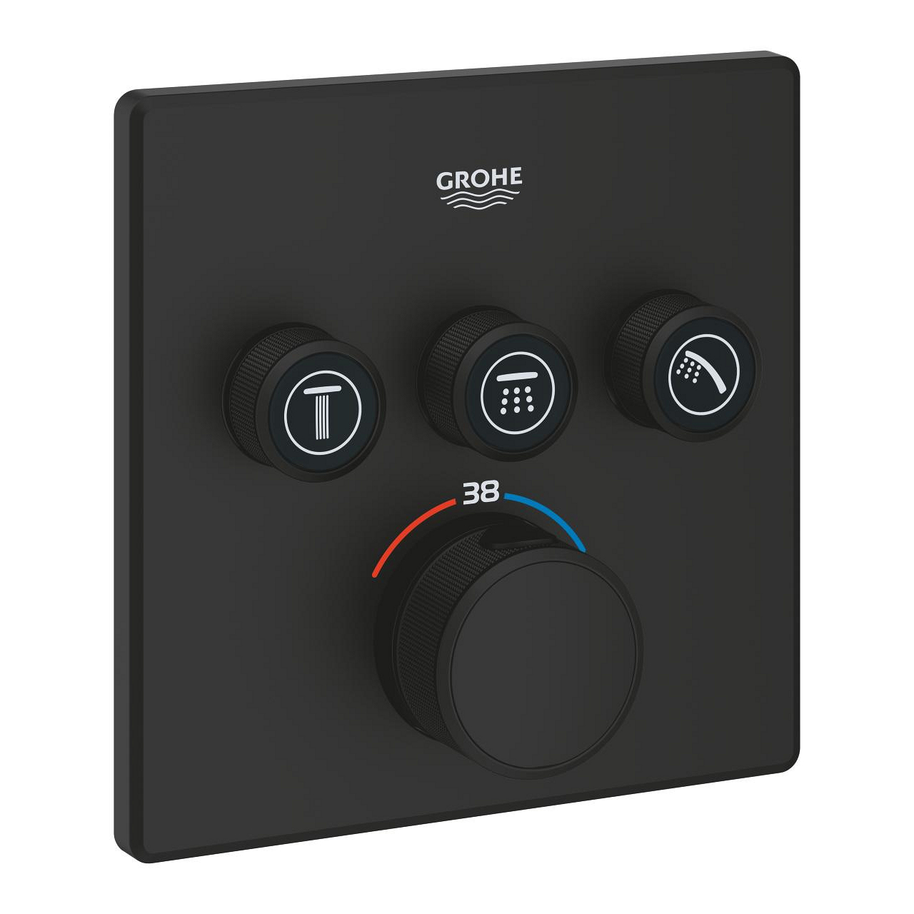 Díl nadomítkový Grohe Grohtherm SmartControl s 3 ventily phantom black 102167KF00