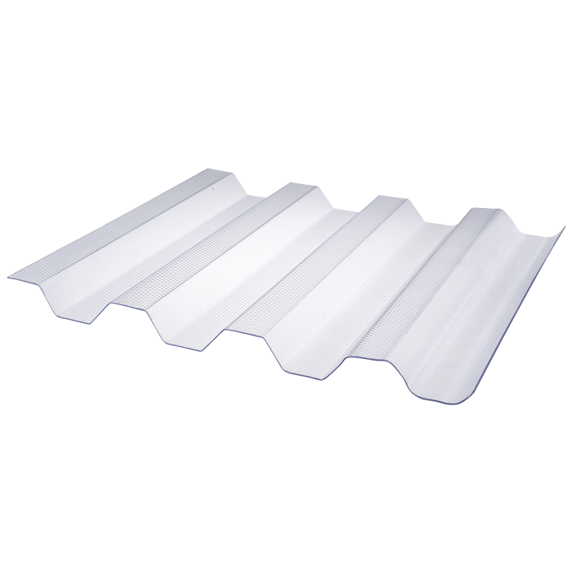 Deska polykarbonátová trapézová TOPLIGHT T 76/18 microprisma 2UV čirá 0,9×1 060×3 000 mm