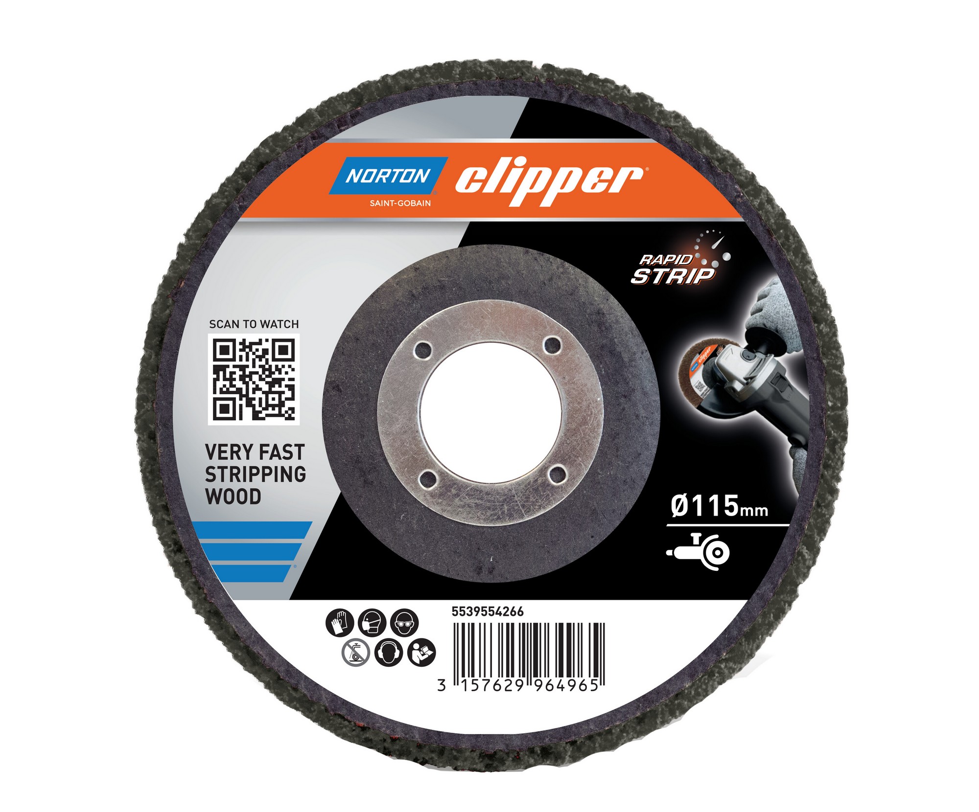 Kotouč čistící na dřevo Norton Clipper Rapid Strip 115×22,23 mm