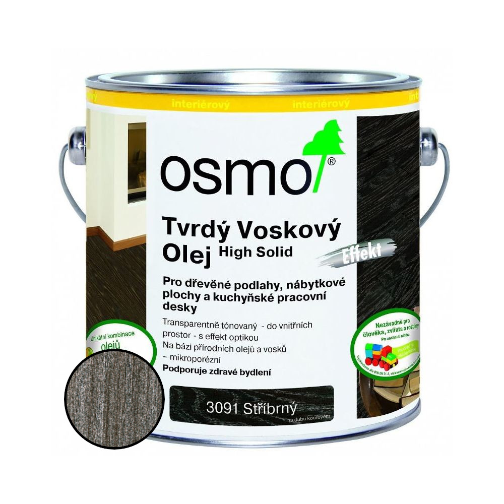 Olej tvrdý voskový Osmo Effekt 3091 stříbrný 0,75 l