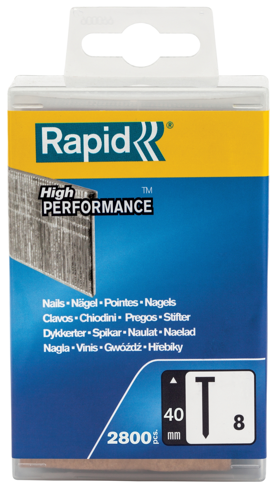 Hřebíky ocelové Rapid High Performance 8 40 mm 2 800 ks