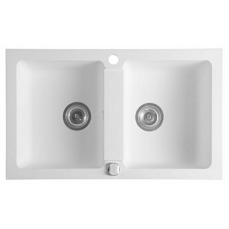 Dvojdřez granitový Sapho GR2221 780×475 mm bílý