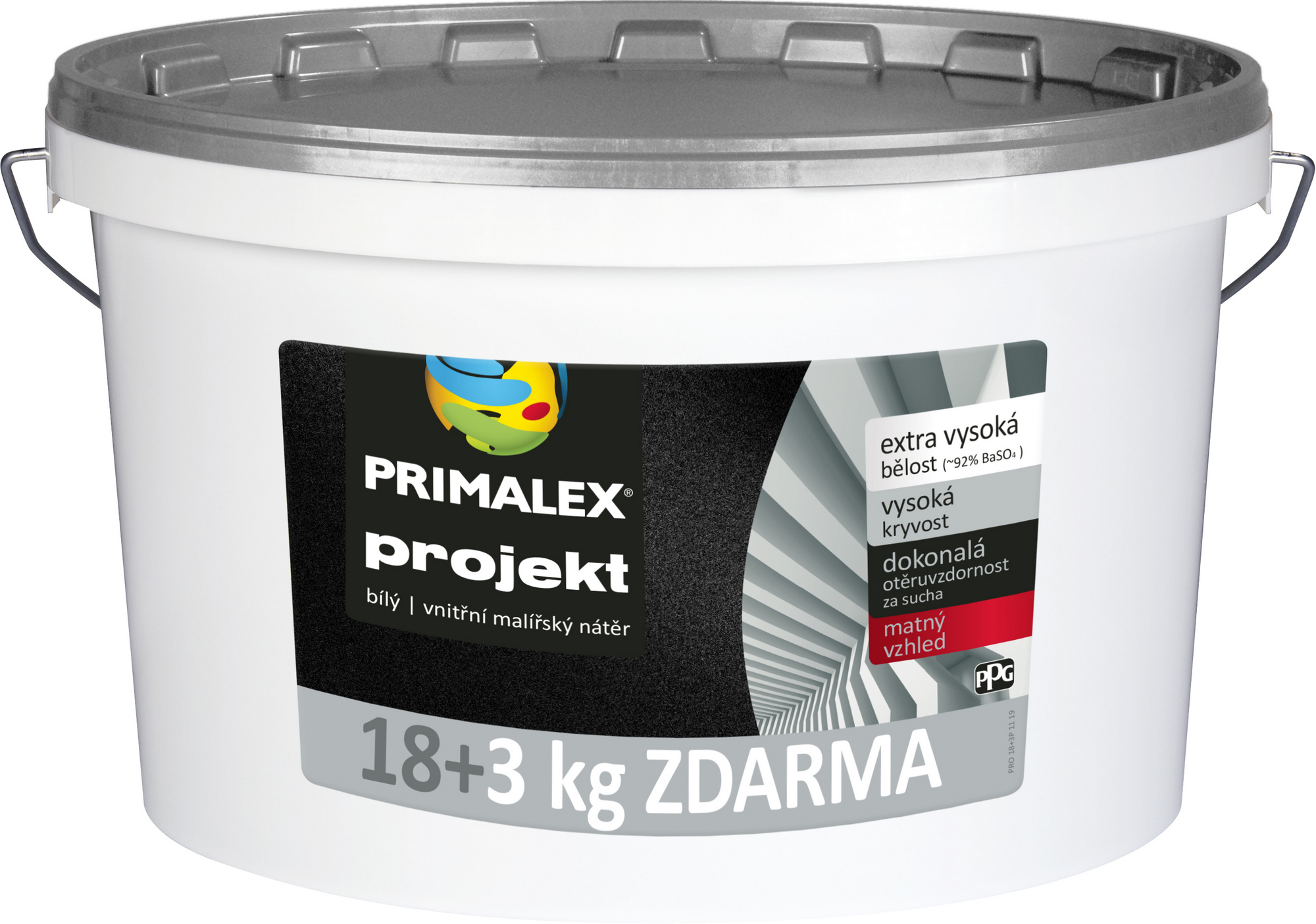 Malba interiérová Primalex Projekt bílá, 21 kg