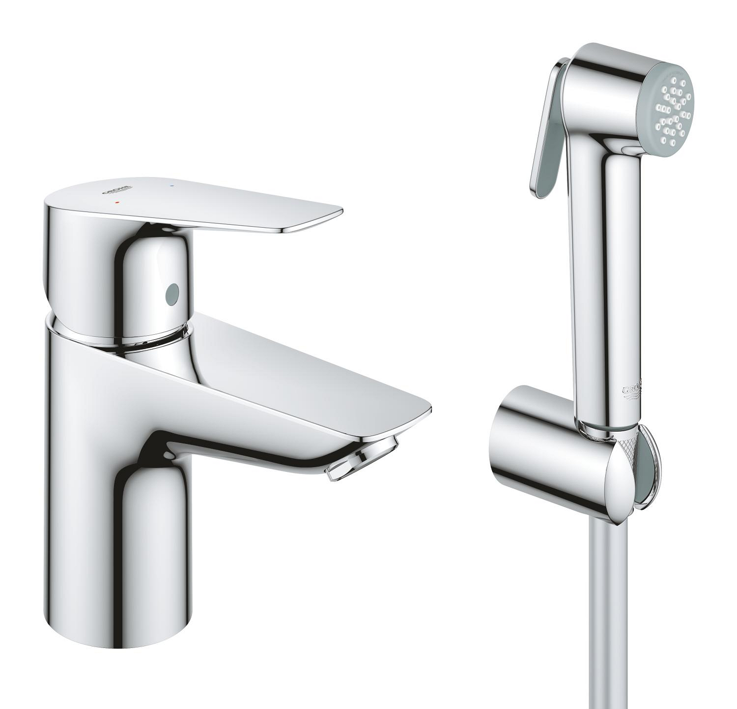 Baterie umyvadlová stojánková Grohe BauEdge velikost S se sprškou, chrom 23757001