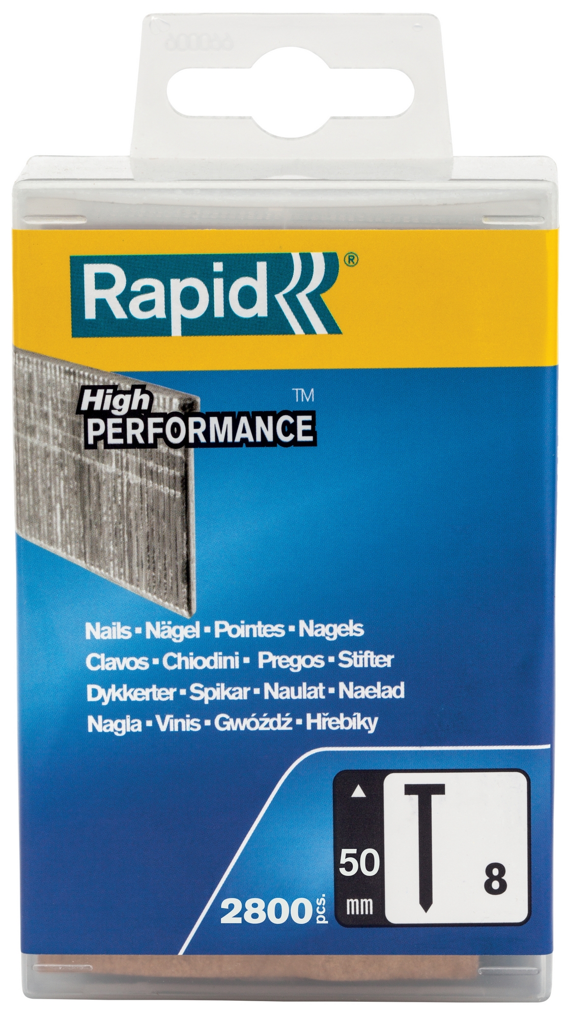 Hřebíky ocelové Rapid High Performance 8 50 mm 2 800 ks