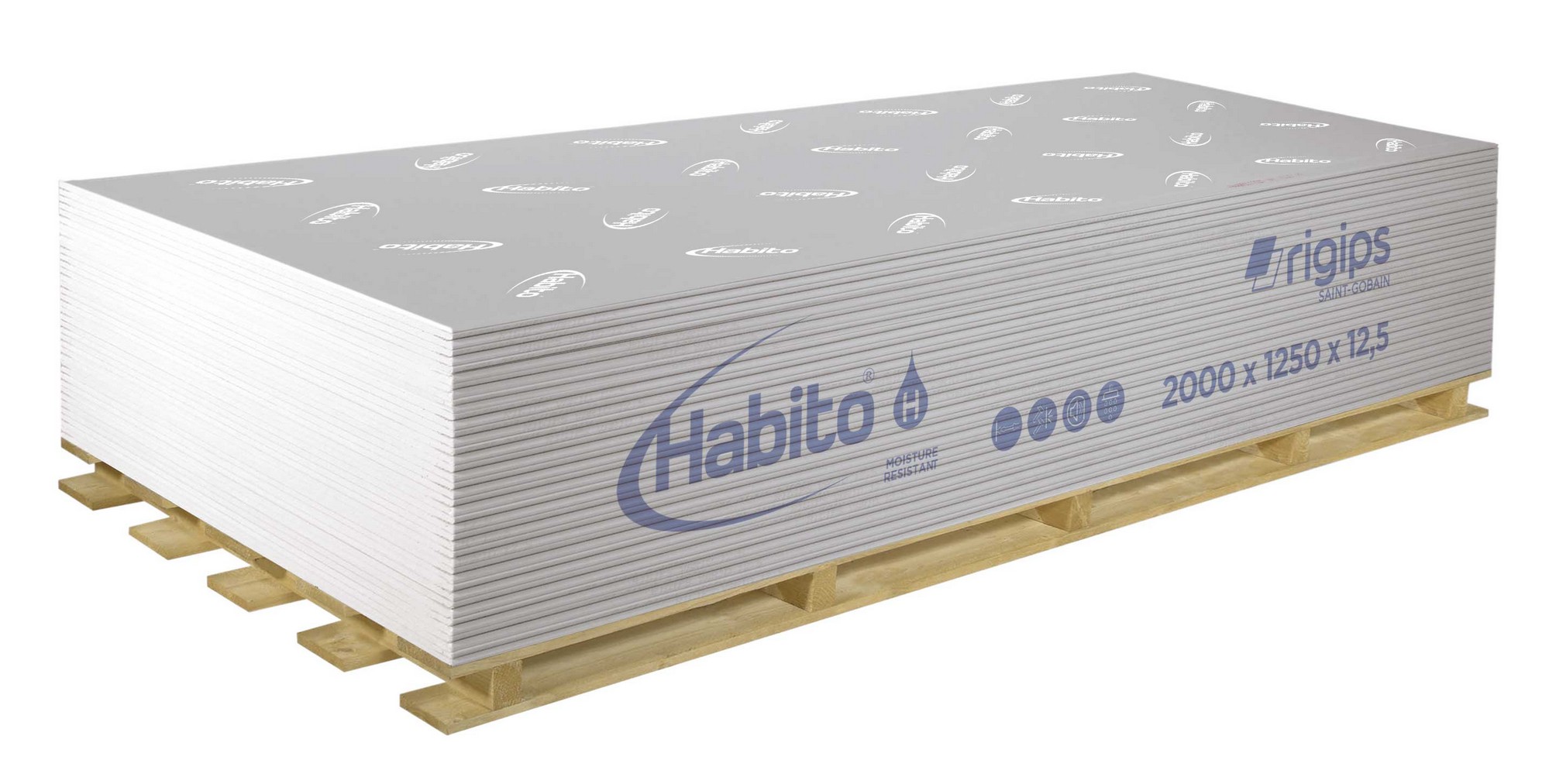Deska sádrokartonová Rigips Habito H 2 000×1 250×12,5 mm