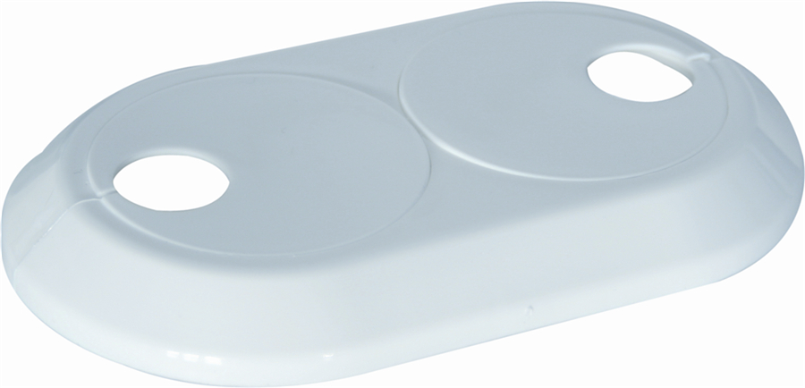 Krycí rozeta dvojitá na potrubí 2×18 mm, bílá