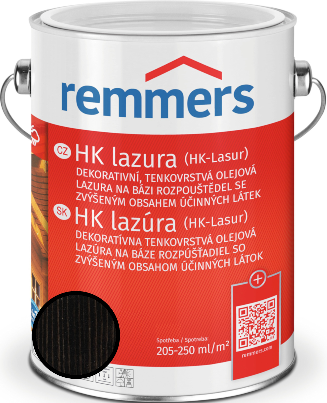 Lazura tenkovrstvá Remmers HK lazura ebenholz, 5 l
