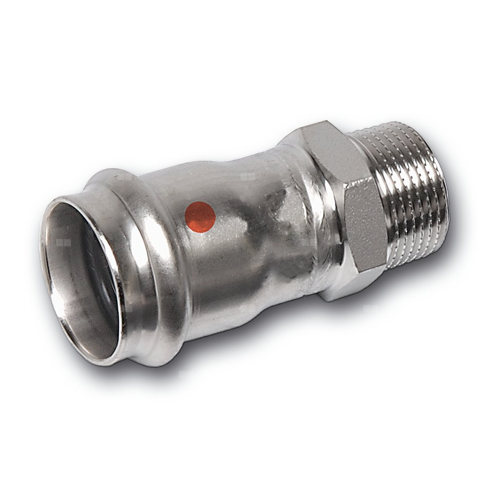 Vsuvka přechodová lisovací Sanha NiroTherm 91243G 15 mm × 1/2" vnější závit